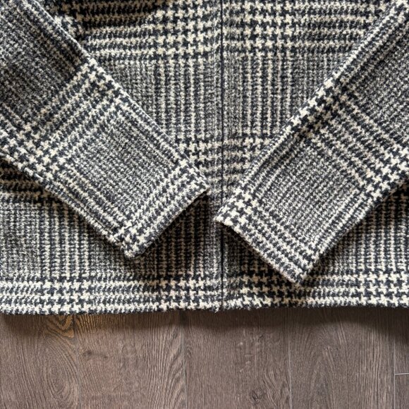 VINTAGE TALBOTS ZIPPER JACKET HERRINGBONE BLACK WHITE SIZE LARGE - Picture 4 of 10